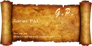 Garas Pál névjegykártya
